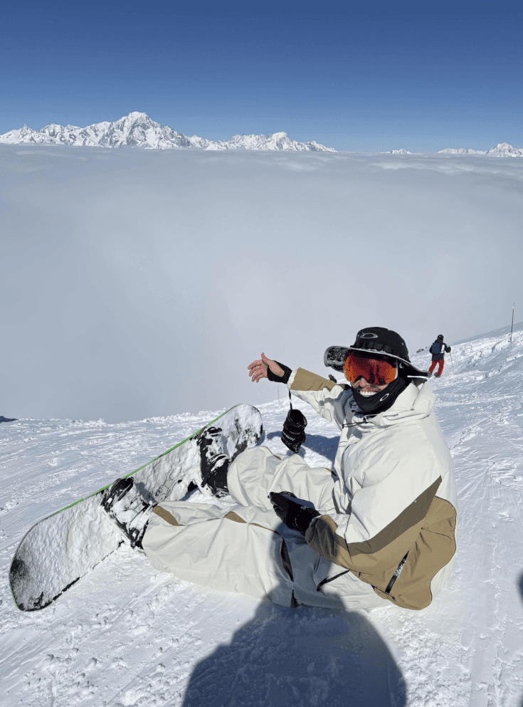 Steezy snowboarding above the clouds